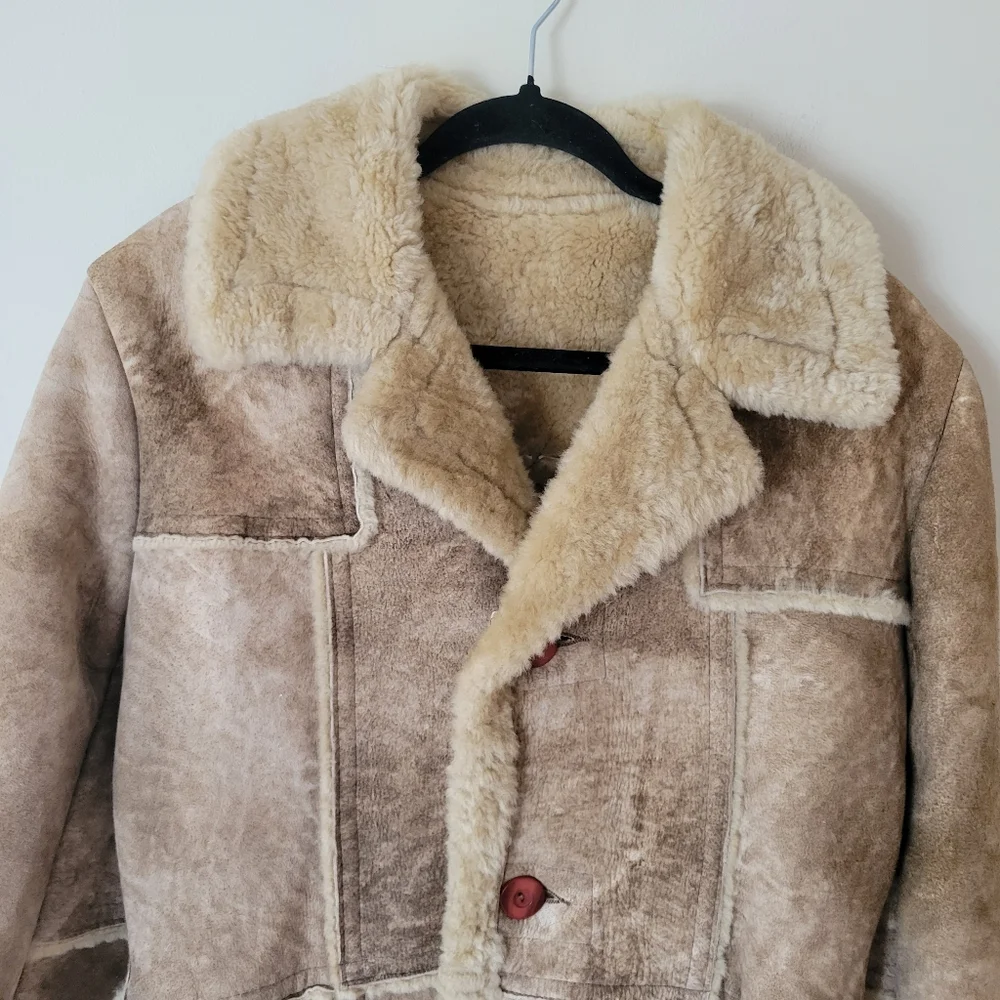 Vintage Genuine Shearling Sheepskin Rancher Jacket - Picture 3 of 10